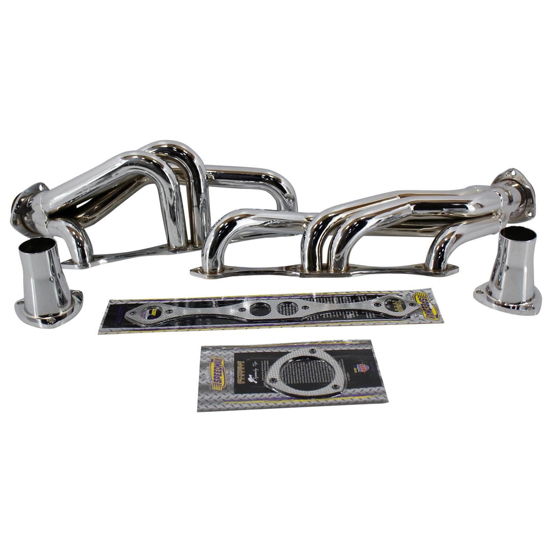 1955-57 Chevy Chassis Headers for Rack and Pinion, Chrome