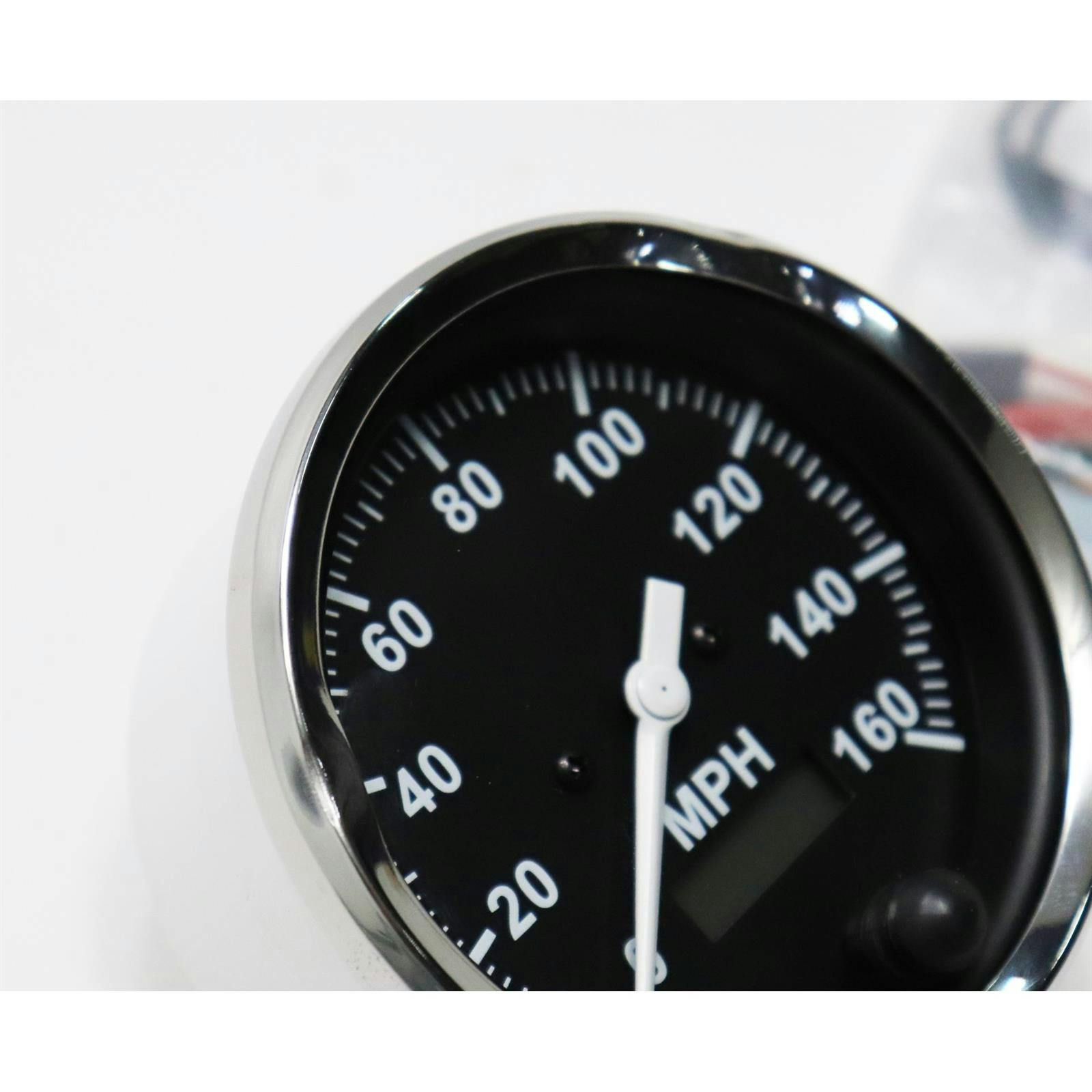 Speedway Speedometer Gauge, Black Face, 3-3/8, Electric