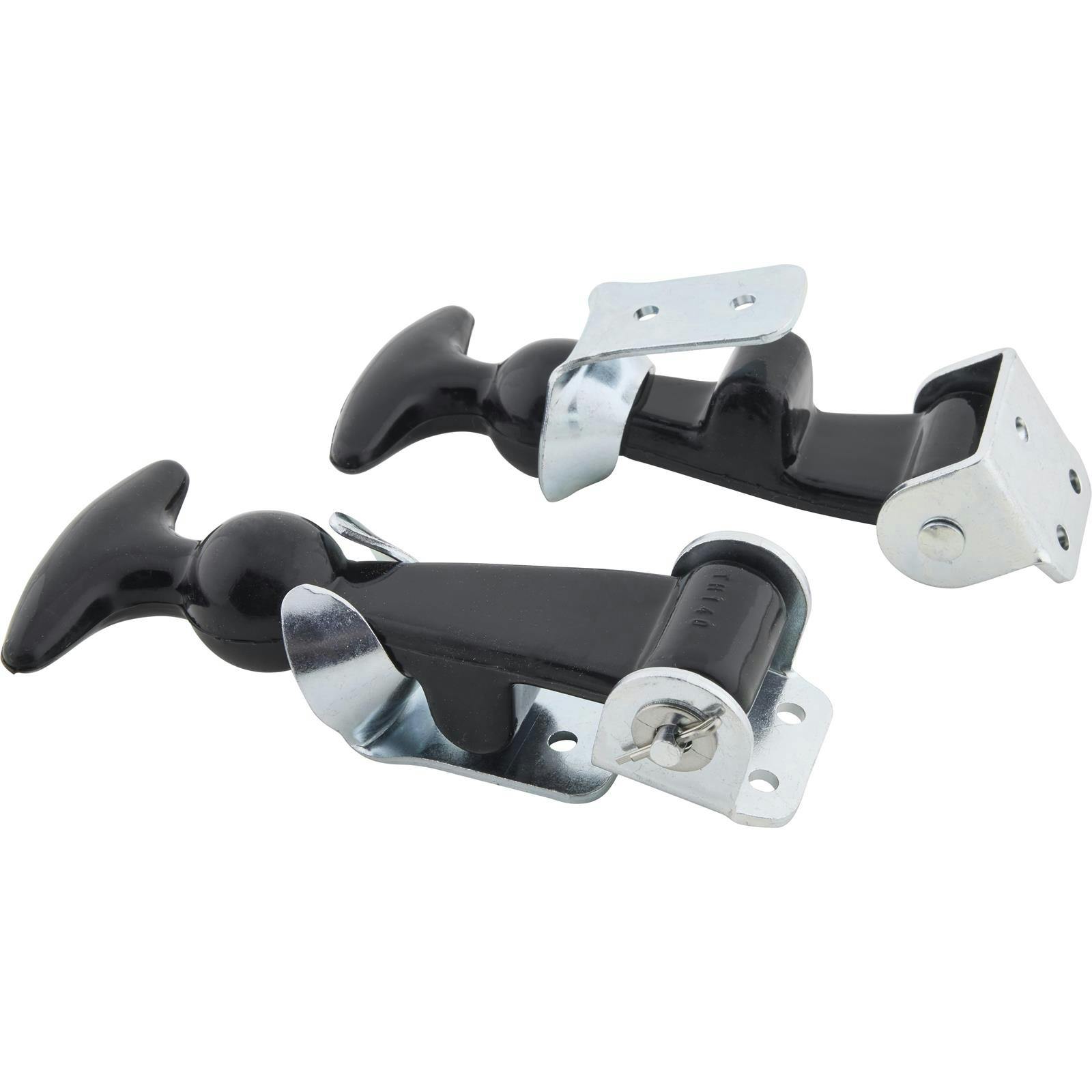 Pack Of 2) Hood Hold Down Latch Kit With Steel Mount & Rubber Easy Grip Handle E - Foto 2