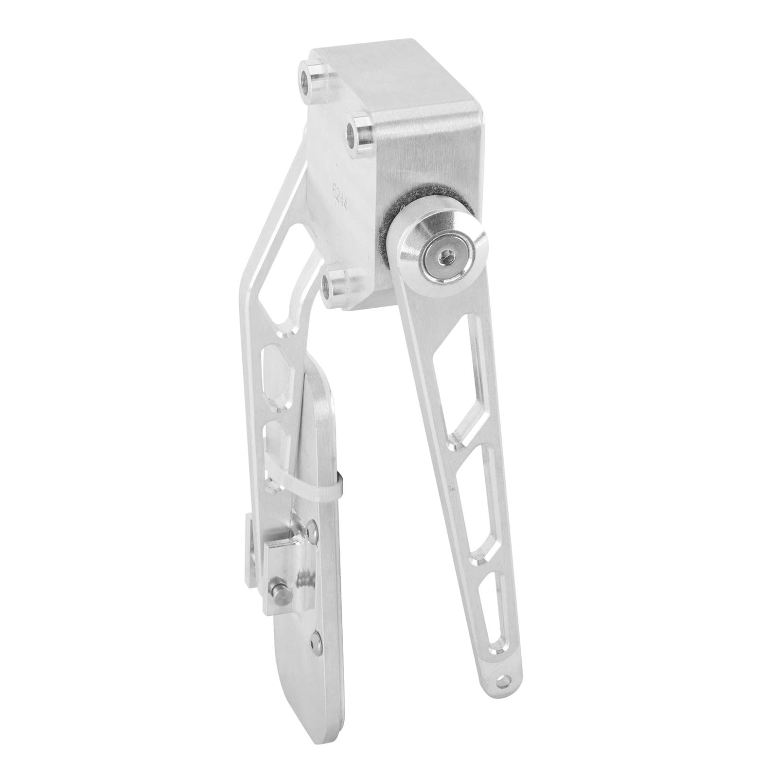 Bullone sede a vite in alluminio billet zigrinato cromato con staffa Bullone sede a vite in alluminio billet zigrinato cromato con staffa