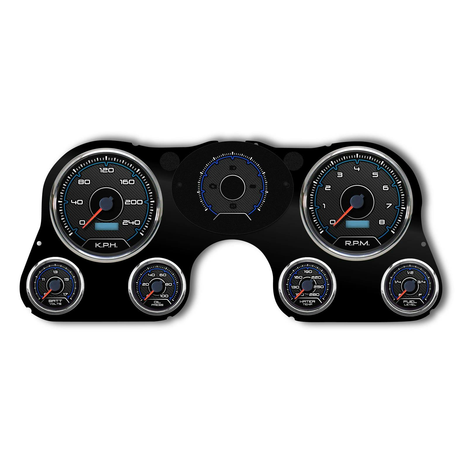 New Vintage USA 73201-05M 6 Gauge Retro Series KM/H 67-72 Chev.