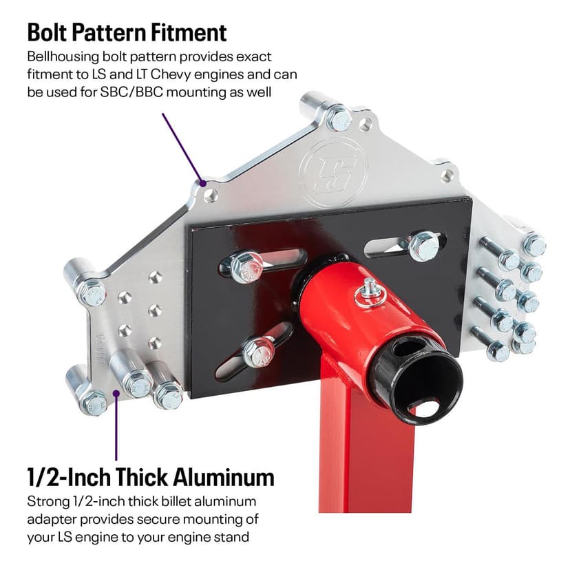 BlockDock™ Chevy Engine Stand Mounting Adapter Plate, LS/SBC/BBC